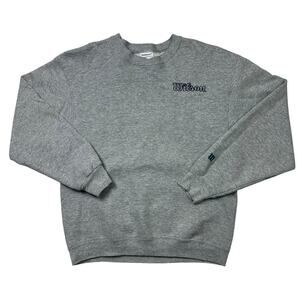 Vintage Wilson Embroidered Gray Crewneck Sweatshirt